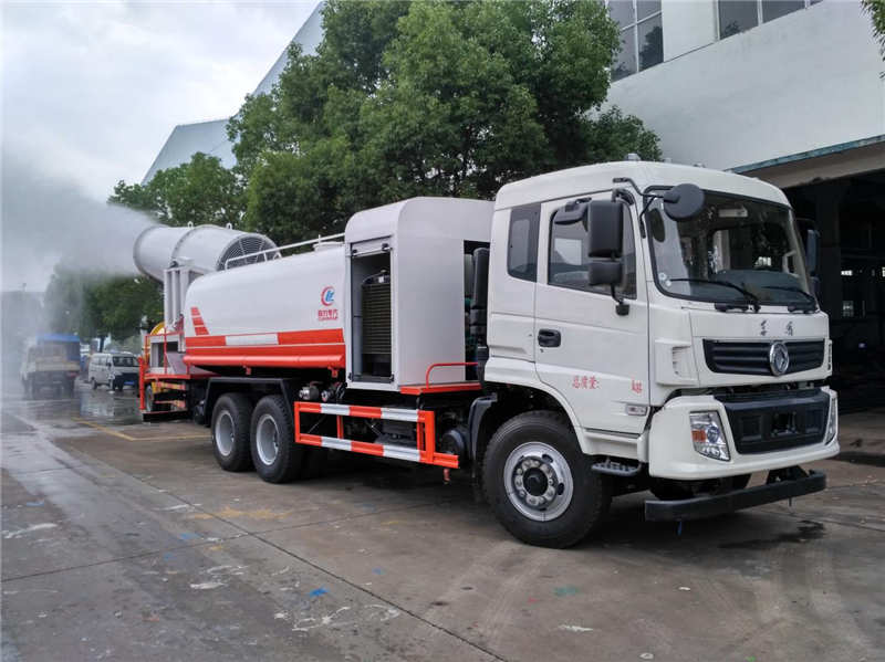 16噸圓罐東風(fēng)隨專多功能抑塵車，60-120米霧炮車