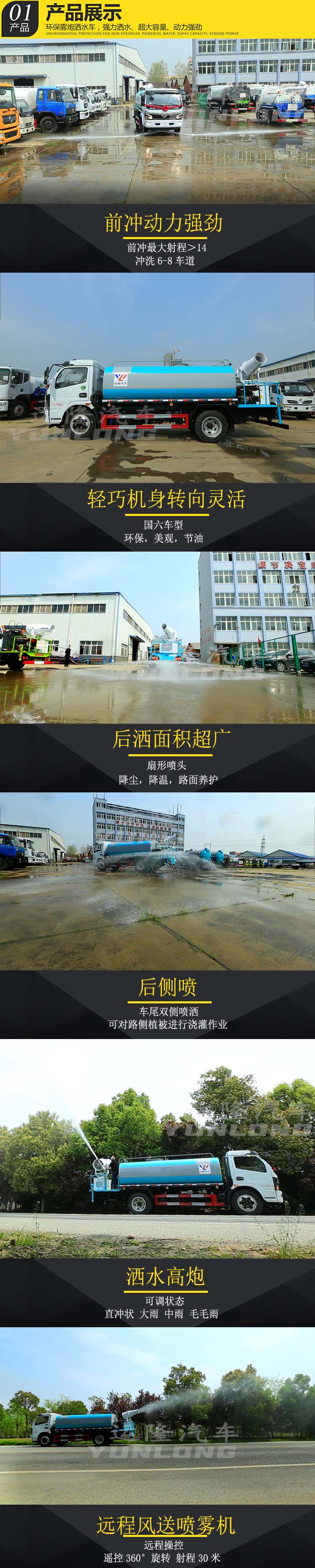 藍牌5方圓罐30米霧炮車，東風(fēng)小多利卡抑塵車(圖4)
